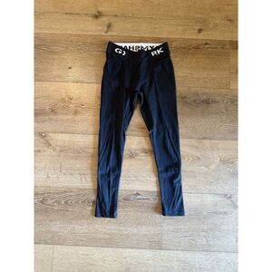 Gymshark Womens Black Cropped Athletic Leggins Size Small